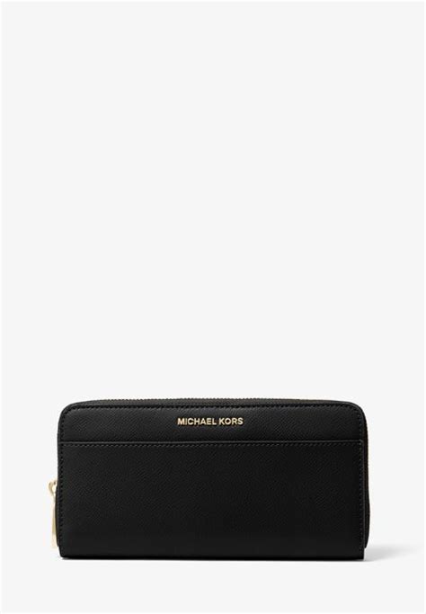 michael kors saffiano leather continental wallet black